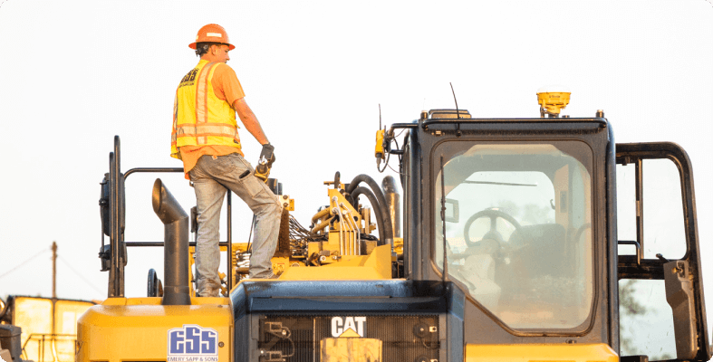 Excavator Operator Taking a Break